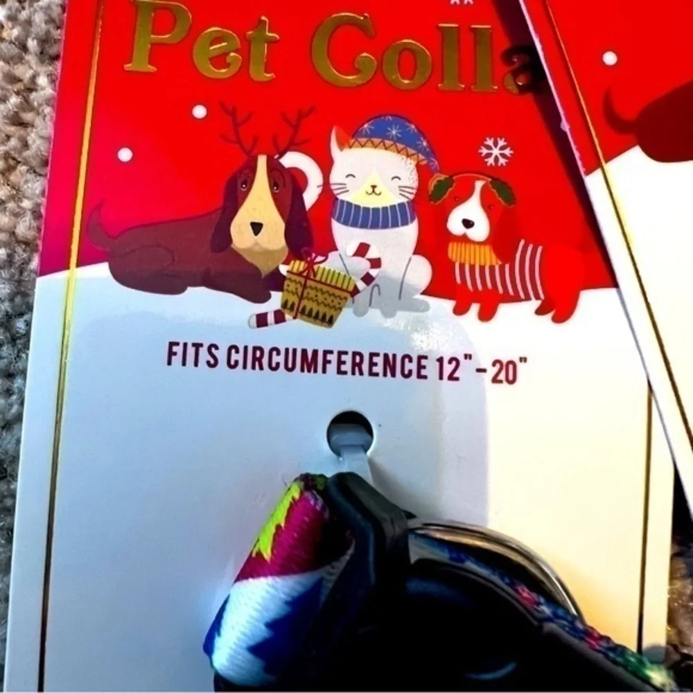 NWT! Christmas tree dog collar and matching leash